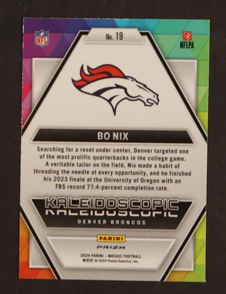 2023 Panini Mosaic 19 BO NIX KALEIDOSCOPIC Rookie Denver Broncos