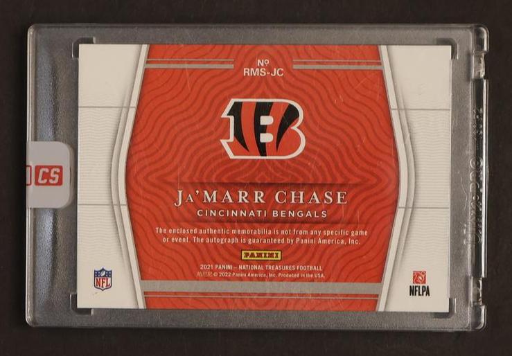 2021 Panini National Treasures RMS Ja'Marr Chase #RMS-JC RC RPA /99