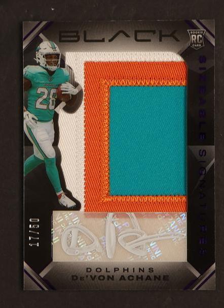 2023 Panini Black Sizable Signatures De'Von Achane #SSRJ-1 RC Patch Auto /50