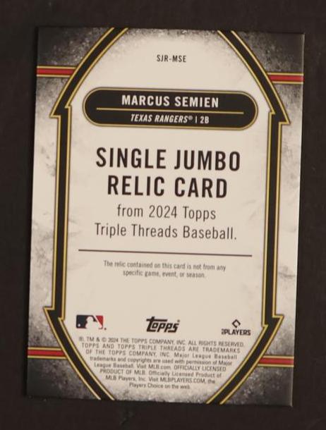 2024 Topps Triple Threads Marcus Semien Single Jumbo Relic /9