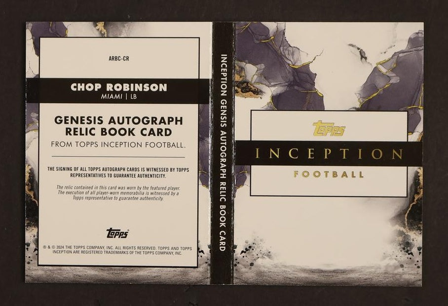 2024 Topps Inception #ABDC-CR Chop Robinson Genesis Booklet RPA Orange /15