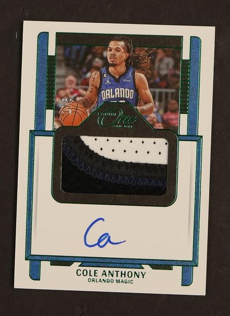 2022-23 Panini One and One Jersey Autographs Cole Anthony #JA-CAN Patch Auto