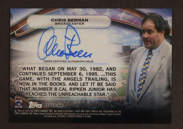 Topps Cal Ripken Jr. Baltimore Orioles Auto