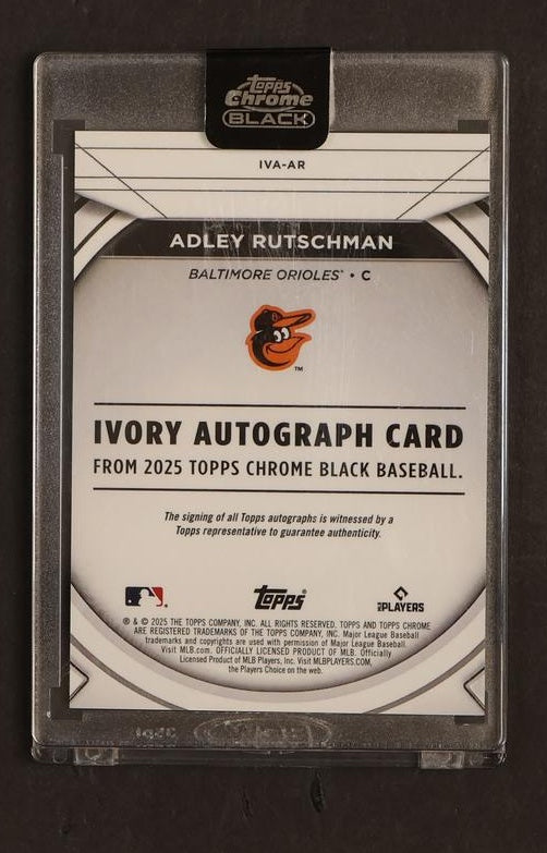 2023 Topps Chrome Black IVA-AR Adley Rutschman Ivory Autograph Ivory /25 Baltimore Orioles