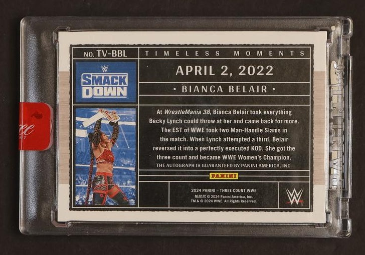 2022 Panini Three Count TV-BBL Bianca Belair Timeless Moments Auto