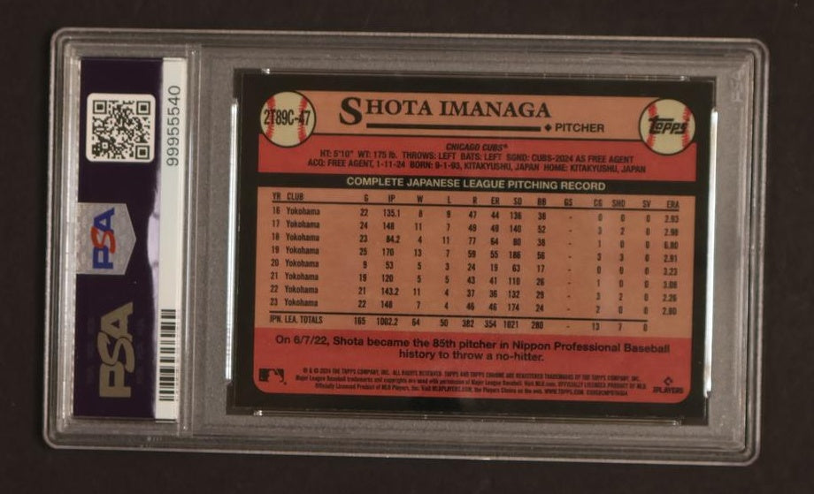 2024 Topps Silver Pack 1989 Chrome Promo Shota Imanaga #47 PSA 9