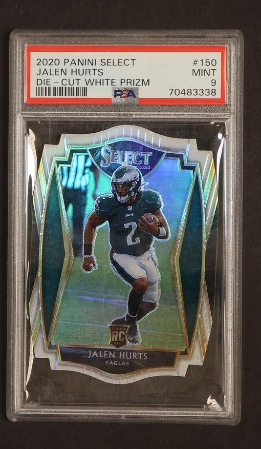 2020 Panini Select Die-Cut White Prizm Jalen Hurts #150 RC PSA 9
