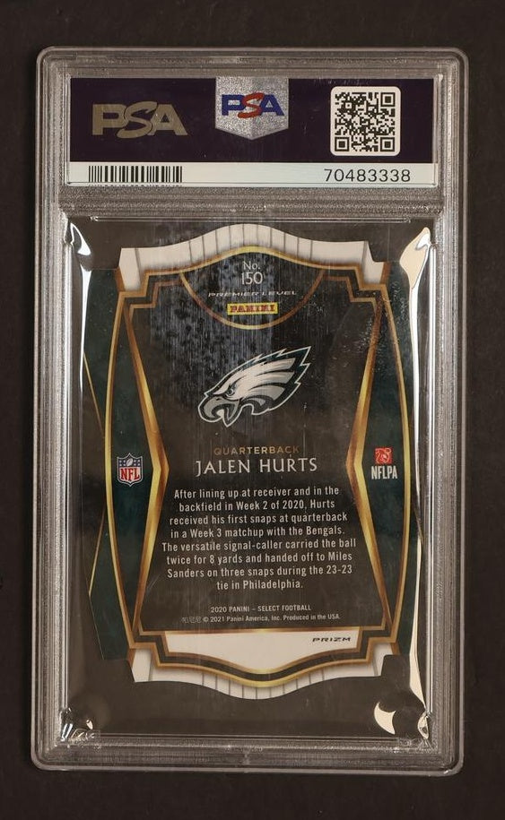 2020 Panini Select Die-Cut White Prizm Jalen Hurts #150 RC PSA 9