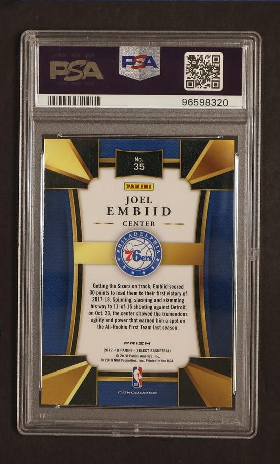 2017-18 Panini Select Zebra Prizm Joel Embiid #35