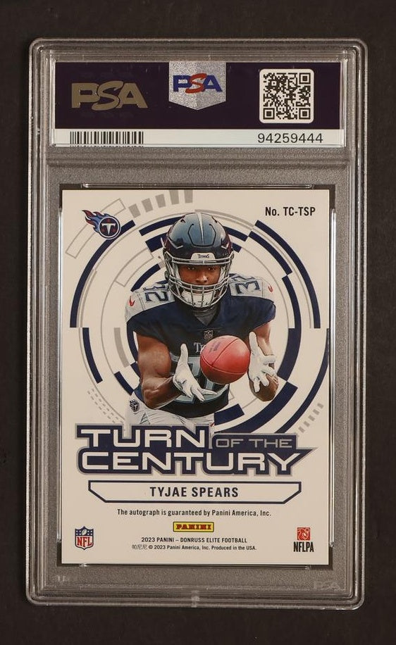 2023 Panini Elite Turn of Century Red Tyjae Spears #TC-TSP RC Auto /49 PSA 10