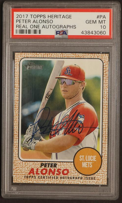 2017 Topps Heritage Real One Autographs Peter Alonso #PA PSA 10