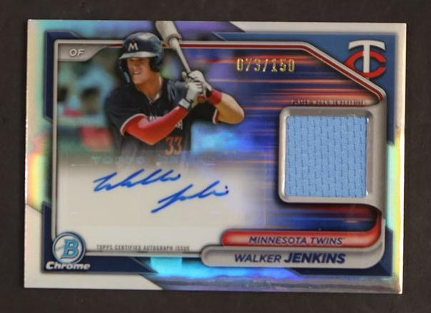 2024 Bowman Chrome Walker Jenkins #BCAR-WJ Patch Auto /250