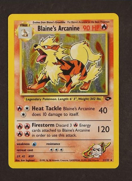 1999 Nintendo Pokemon Blaine’s Arcanine 2/132 Blaine's Arcanine Gym Challenge