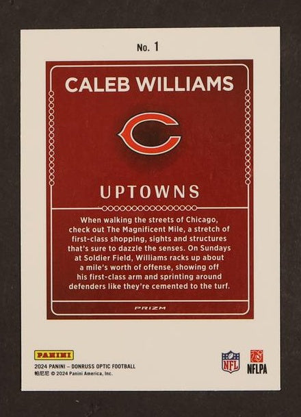 2024 Panini Donruss Caleb Williams Uptowns Rookie RC