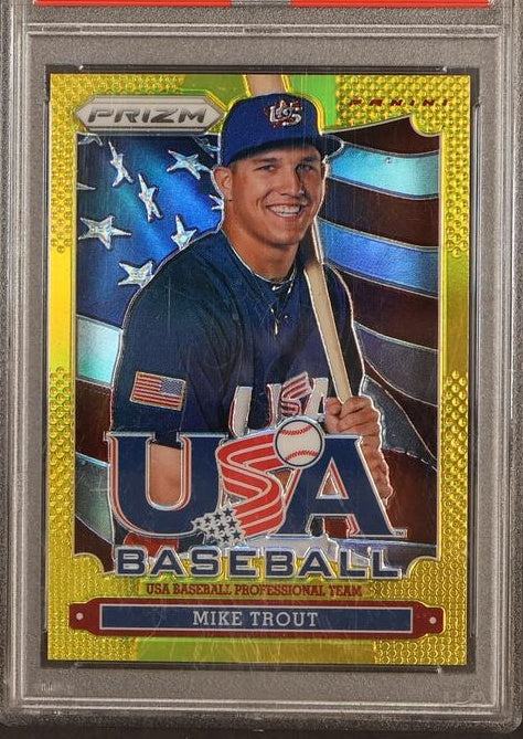 2013 Panini Prizm USA Baseball Gold Prizm Mike Trout #USA10 /10