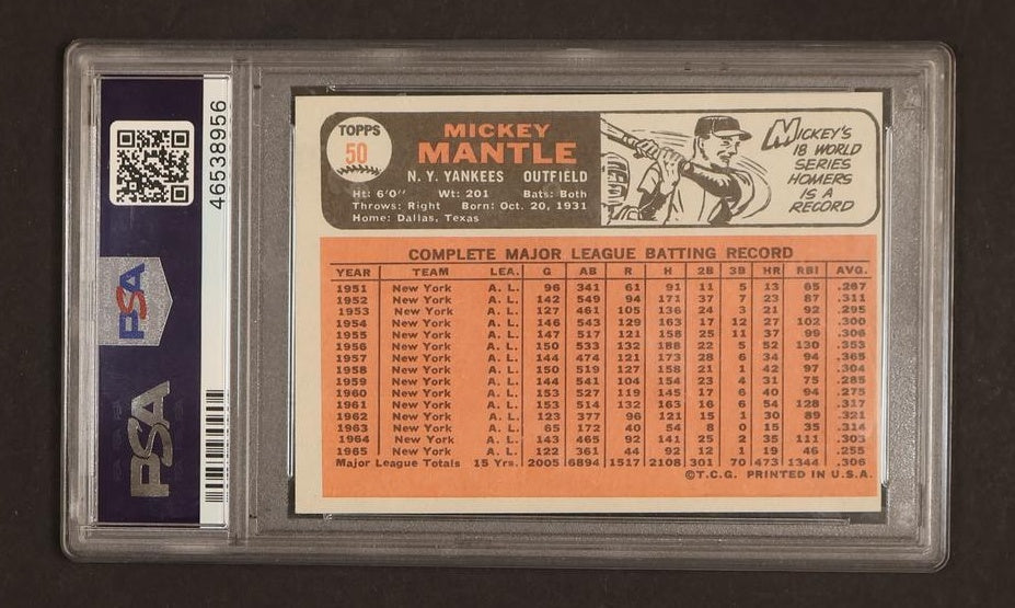 1966 Topps Mickey Mantle #50 PSA 4