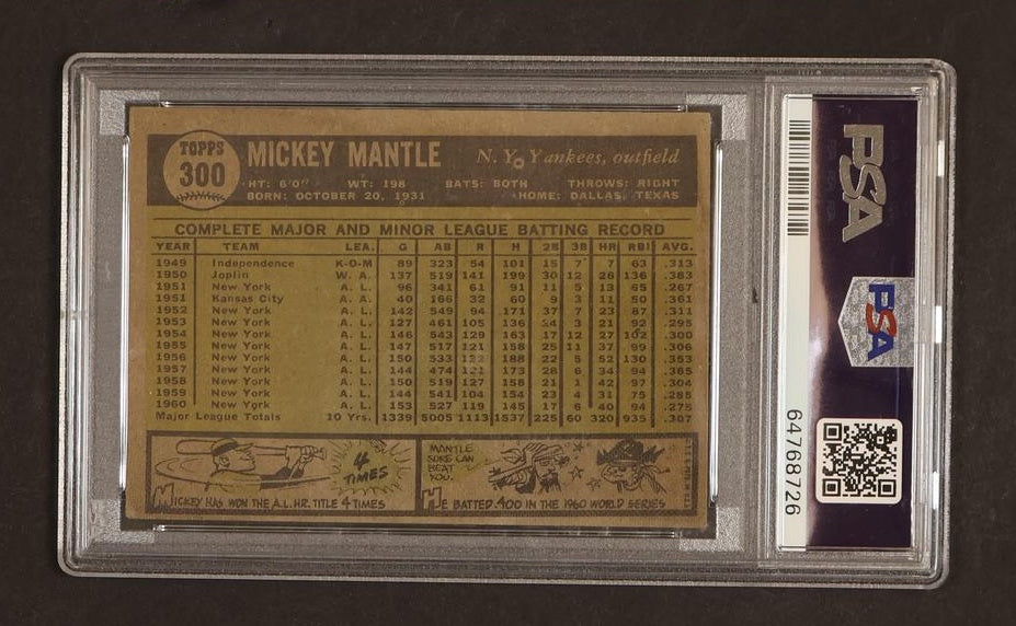 1961 Topps Mickey Mantle #300 PSA 4