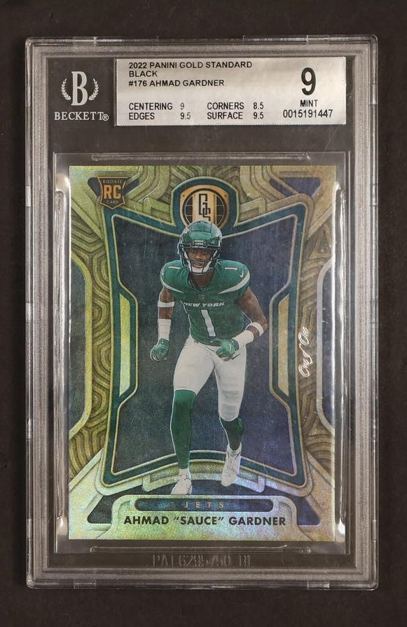2022 Panini Gold Standard Black Ahmad Sauce Gardner #176 RC BGS 9