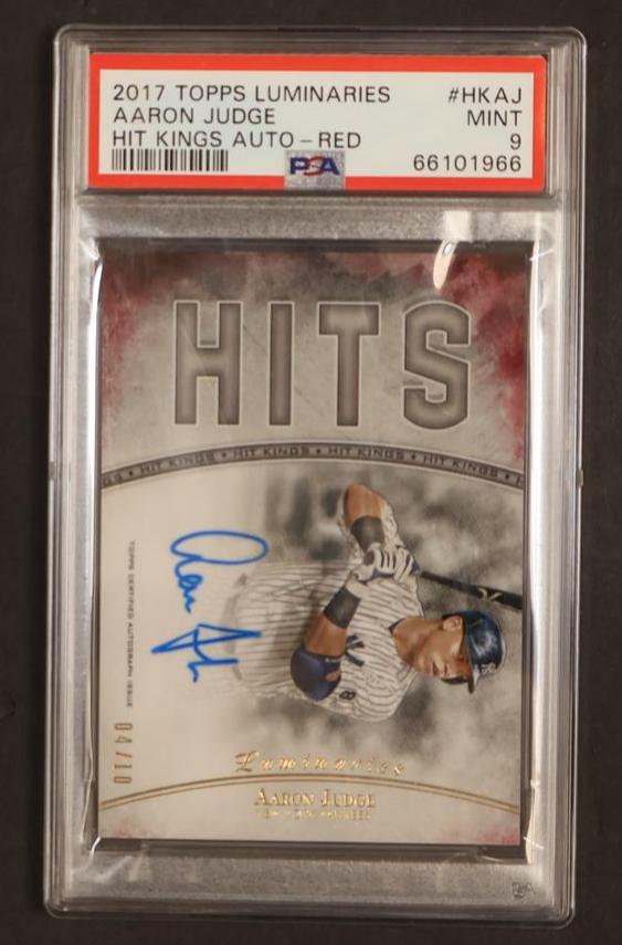 2017 Topps Luminaries Hit Kings Red Aaron Judge #HKAJ Auto /10 PSA 9