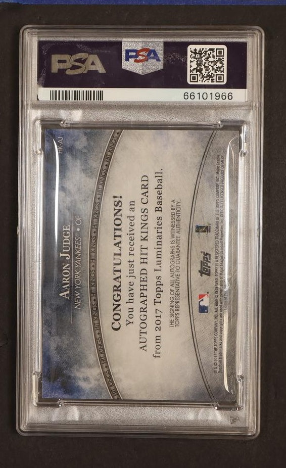2017 Topps Luminaries Hit Kings Red Aaron Judge #HKAJ Auto /10 PSA 9