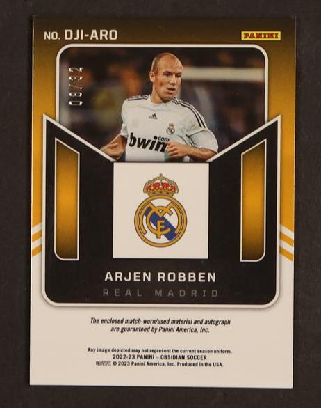 2013 Panini Obsidian DJI-ARO Arjen Robben Obsidian Real Madrid Auto