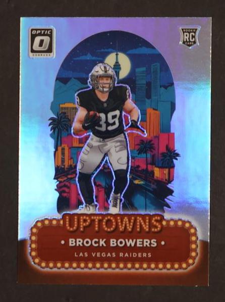 2023 Panini Donruss Optic 8 Brock Bowers Uptowns Prizm Rookie Las Vegas Raiders