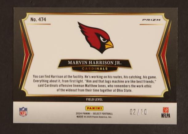 2023 Panini Prizm 474 Marvin Harrison Jr. Select Rookie /10 Cardinals