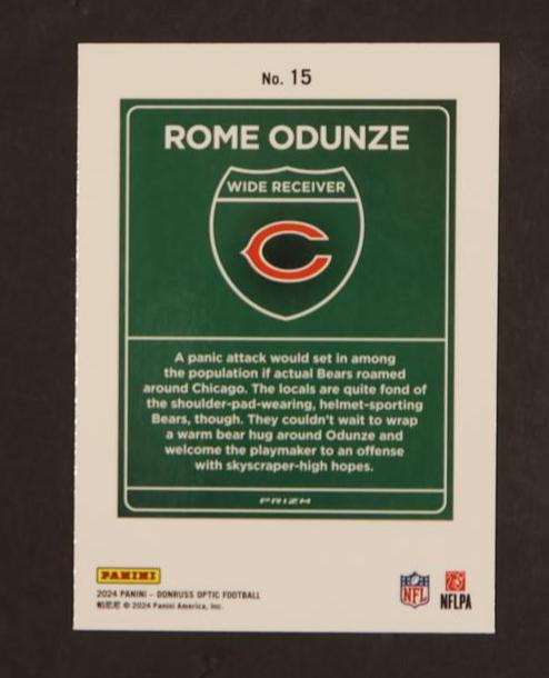 2023 Panini Donruss Optic 15 Rome Odunze Downtown Rookie Bears