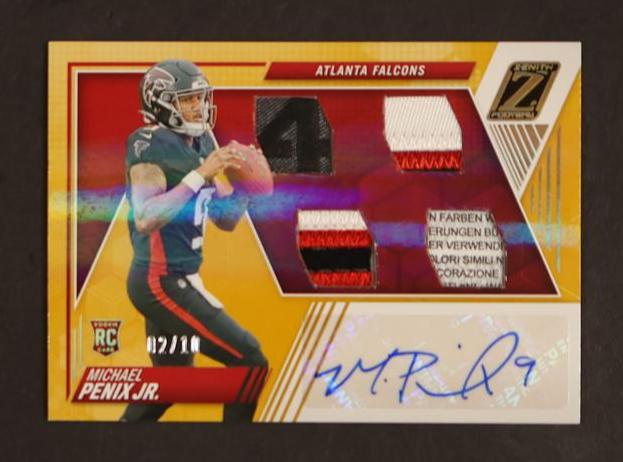 2023 Panini Zenith 201 Michael Penix Jr. Rookie /10 Atlanta Falcons Auto