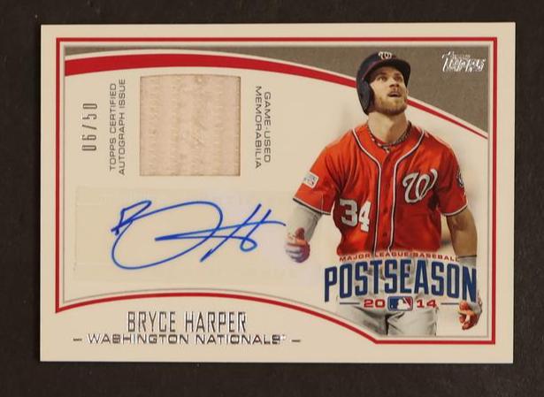 2015 Topps Series 1 Postseason Performance Bryce Harper #PPAR-BH Auto Relic /50
