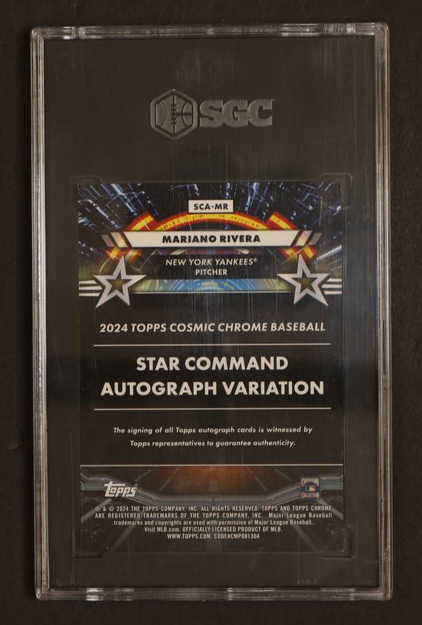 2024 Topps Chrome SCA-MR Mariano Rivera Star Command Orange /25 SGC 9.5 Mint+ New York Yankees Auto