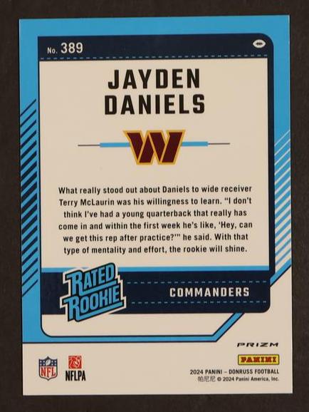 2024 Optic Preview #389 Jayden Daniels Red Pandora Rated Rookie