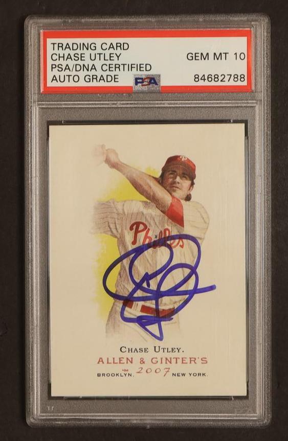 2007 Topps Allen & Ginter's Chase Utley #80 Auto PSA/DNA Auto 10