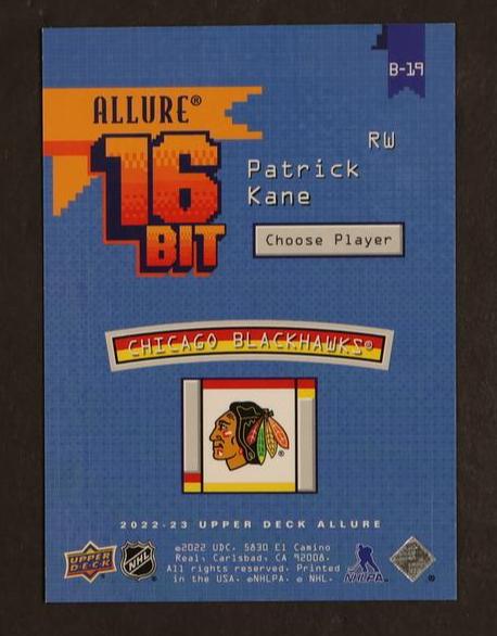 2022-23 Upper Deck Allure 16-Bit Patrick Kane #B-19
