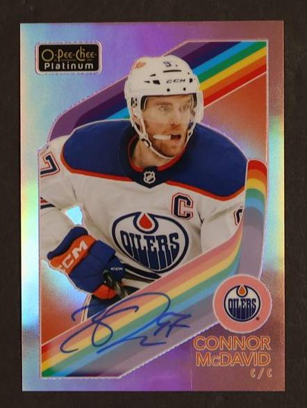 2023-24 Upper Deck O-Pee-Chee Platinum Red Rainbow Connor McDavid #R-1 Auto