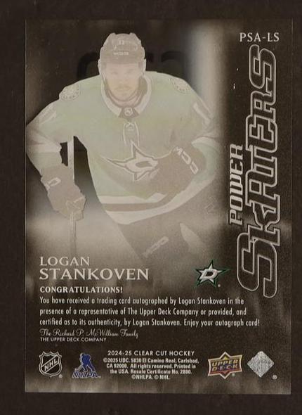 2022 Upper Deck SP Authentic PSA-LS Logan Stankoven Power Skaters Dallas Stars Auto