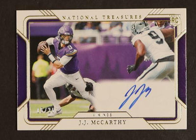 2023 Panini National Treasures J.J. McCarthy RC Auto #RFP-JJM