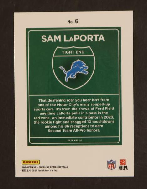 2023 Panini Donruss Optic 6 Sam LaPorta Downtown Rookie Lions