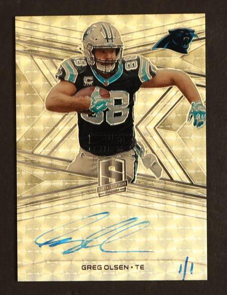 2018 Panini Spectra Signatures Greg Olsen #S-GO Auto 1/1