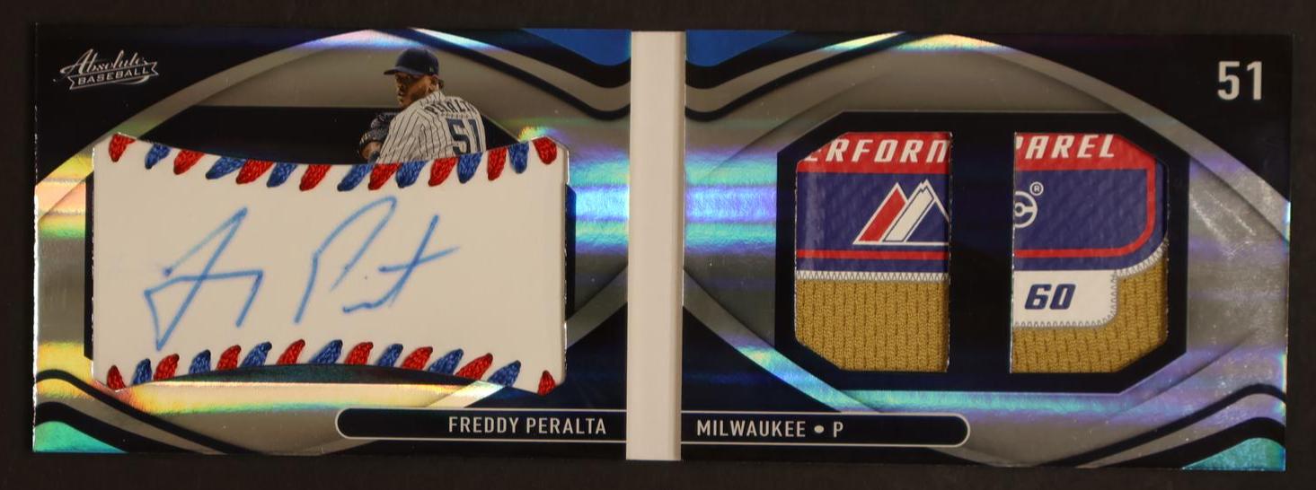 2022 Panini Absolute BMBS-FP Freddy Peralta Baseball Material Booklet Signatures 1/1 Milwaukee Auto