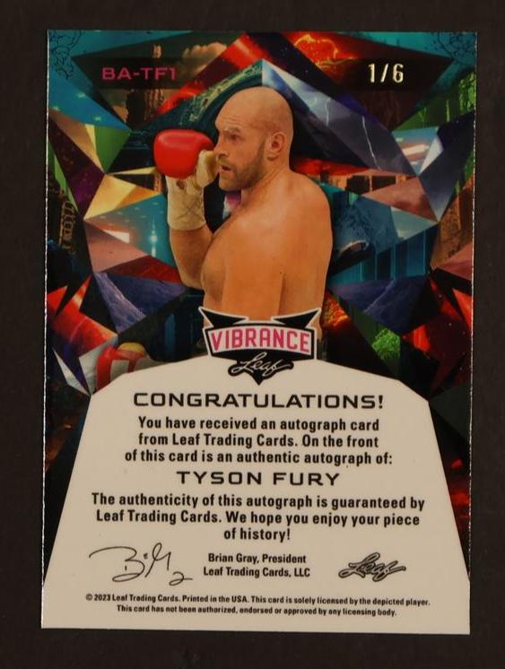 2023 Leaf Vibrance #BA-TF1 Tyson Fury Orange Shimmer Auto /6