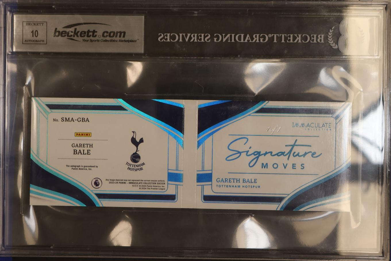 2023 Panini Immaculate SMA-GBA Gareth Bale Signature Moves 1/1 Beckett 9 Mint Tottenham Hotspur Auto