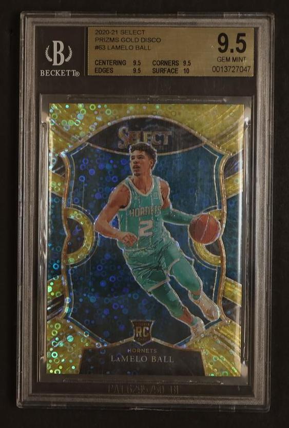 2020-21 Panini Select Prizms Gold Disco LaMelo Ball #63 RC /10 BGS 9.5