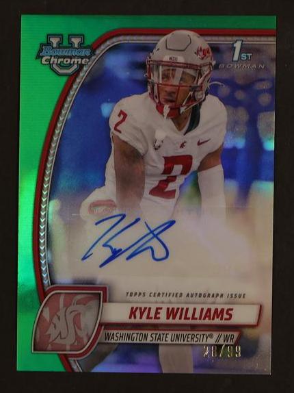 2024 Bowman Chrome #PA-KWI Kyle Williams 1st Green Auto /99