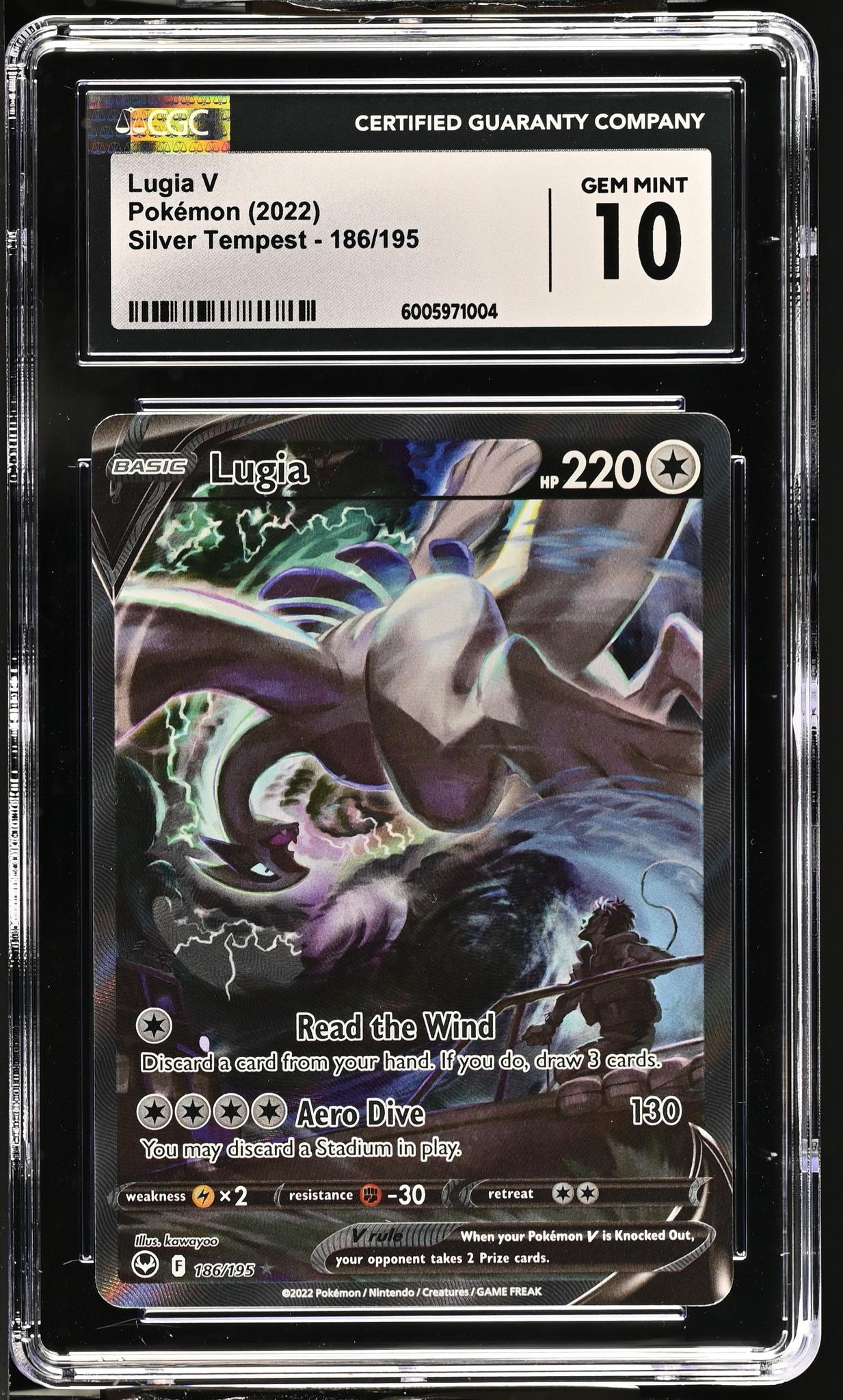 2022 Pokémon Sword & Shield Silver Tempest Alt Art Lugia #186/195 V CGC 10