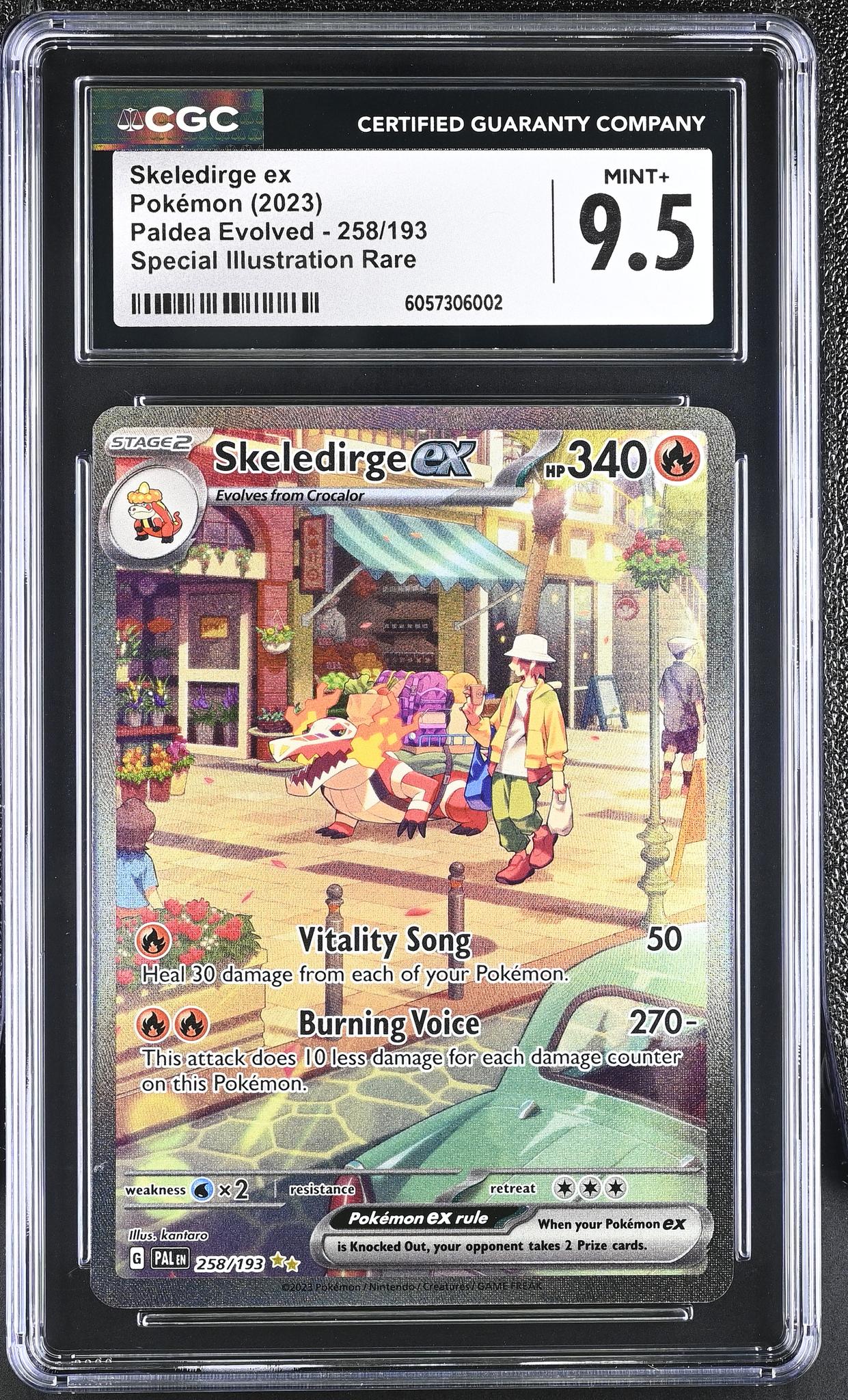 2023 Pokémon Scarlet & Violet Paldea Evolved SAR Skeledirge #258/193 EX CGC 9.5