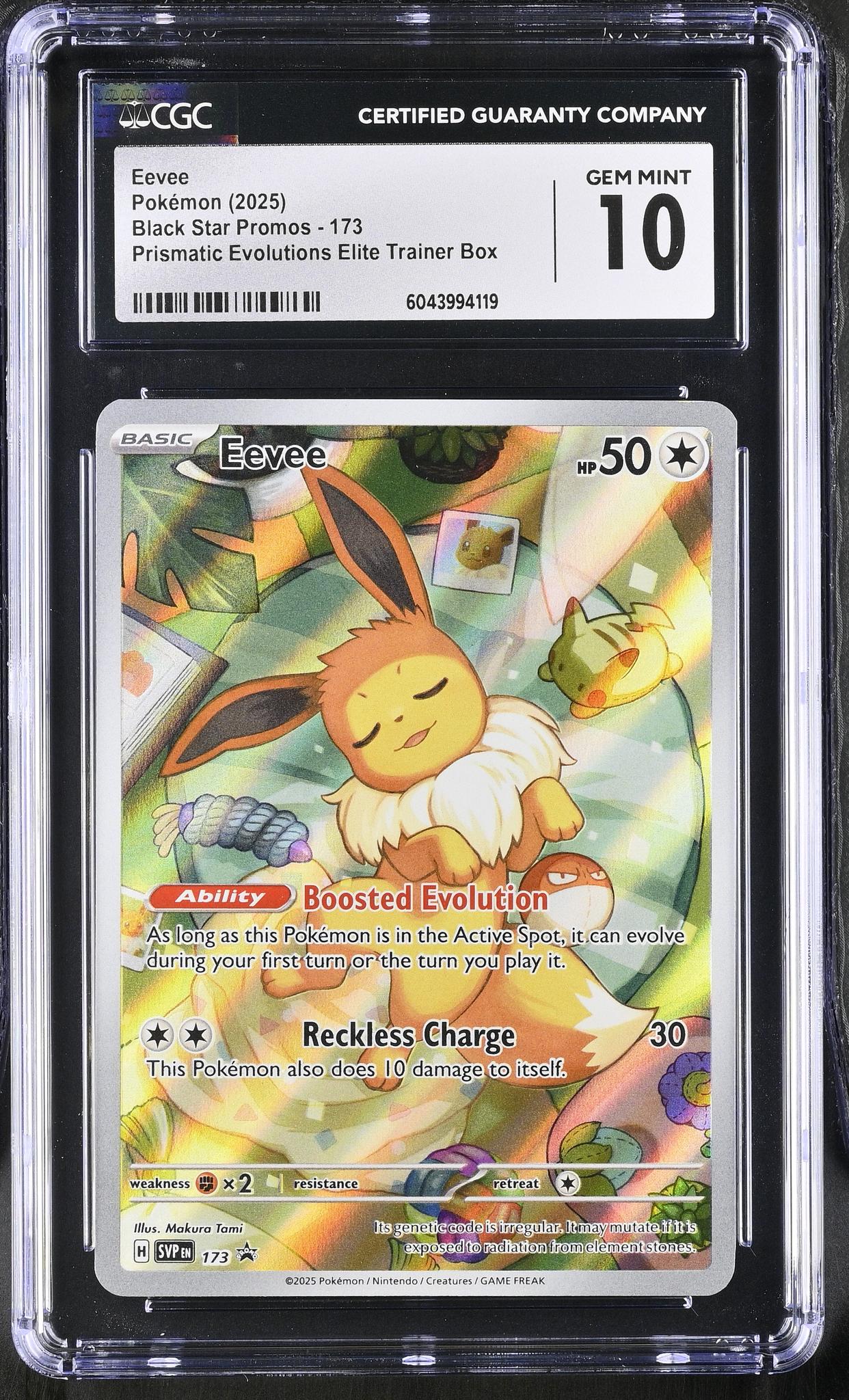 2025 Pokemon Black Star Promos Prismatic Evolutions ETB Eevee #173 CGC 10