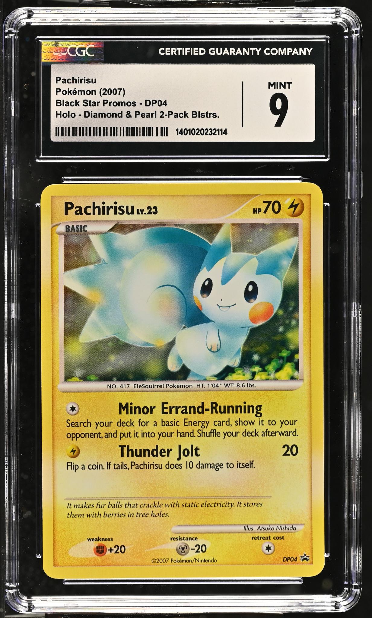 2007 Pokémon DP Black Star Promo Pachirisu #DP04 Holo CGC 9