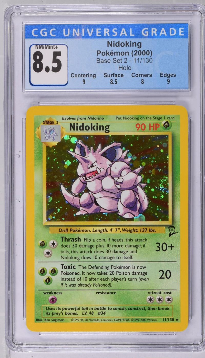 2000 Pokémon Base Set 2 Nidoking #11/130 Holo CGC 8.5