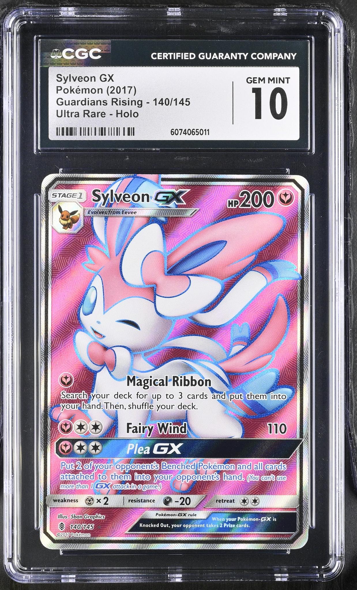 2017 Pokémon Sun & Moon Guardians Rising Full Art Sylveon #140/145 GX CGC 10